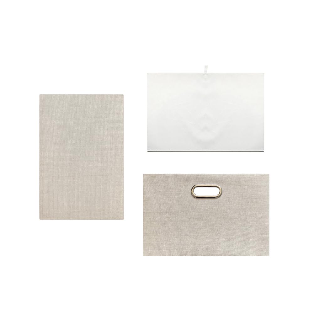 Wintao Collapsible Fabric Storage Boxes with Lids - Beige, 3 Pack