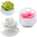 HomDSim Lotus Cotton Swab Holder | 3-Pack Q-Tip & Toothpick Organizer