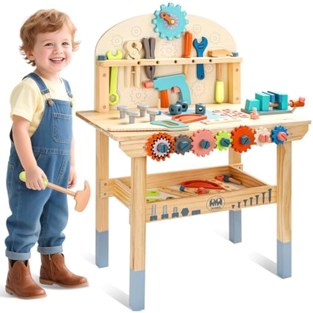 Wooden Kids Tool Bench – Educational Toy Workbench Set