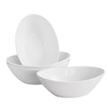 LIFVER 36oz White Porcelain Salad Bowls - Set of 4 Oval Serving Bowls