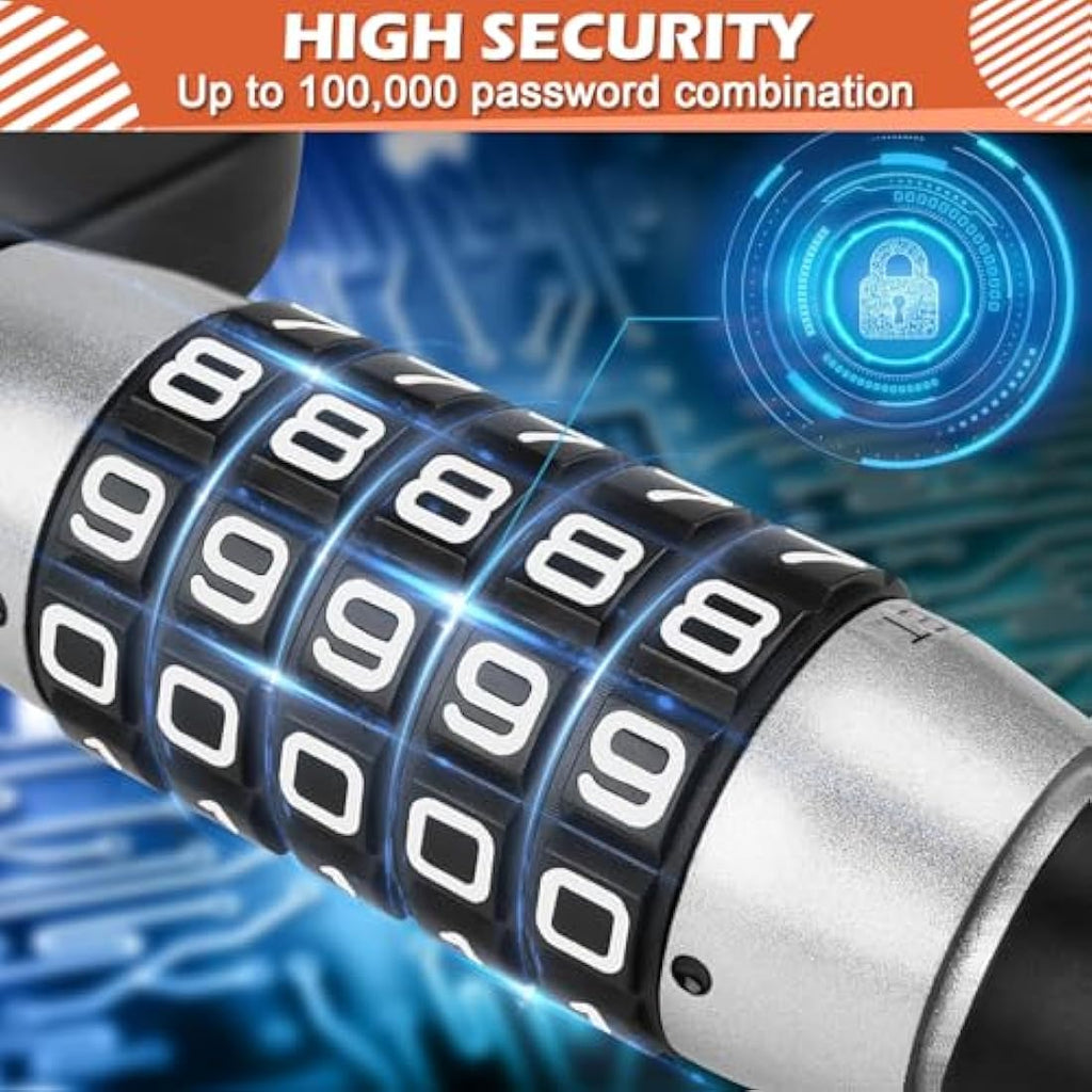 Tevlaphee Steering Wheel Lock – 5-Digit Keyless Anti-Theft Device (Black)