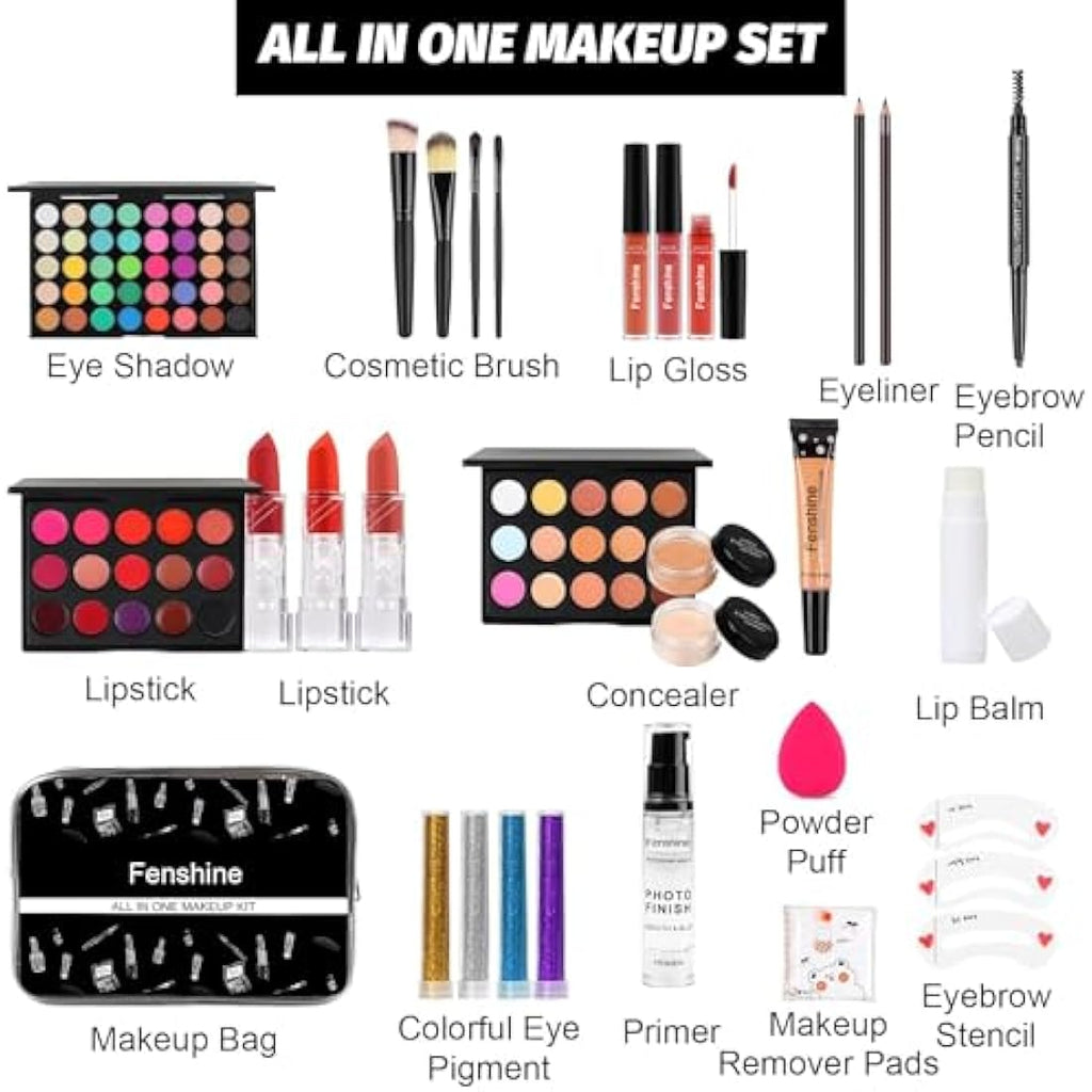 Jolof Store Professional 30-Piece All-in-One Makeup Kit with Travel Bag