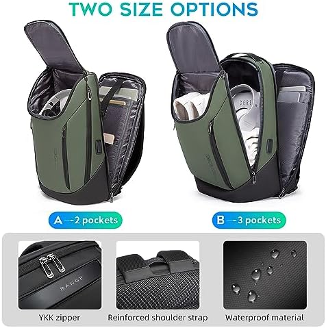 BANGE Business Smart Laptop Backpack | Waterproof 15.6 Inch with USB Port