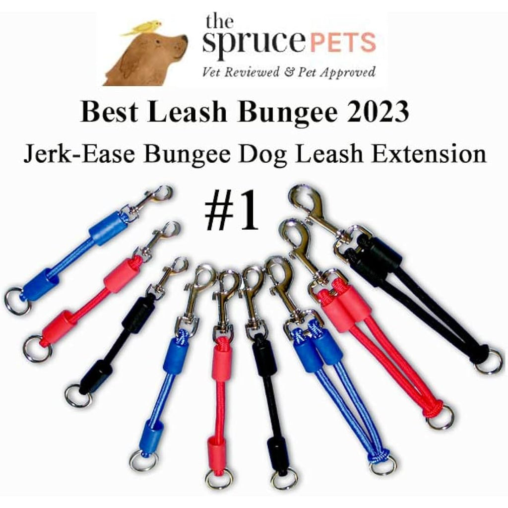 Jerk-Ease Shock Absorber Bungee Dog Leash Attachment - Medium, Black