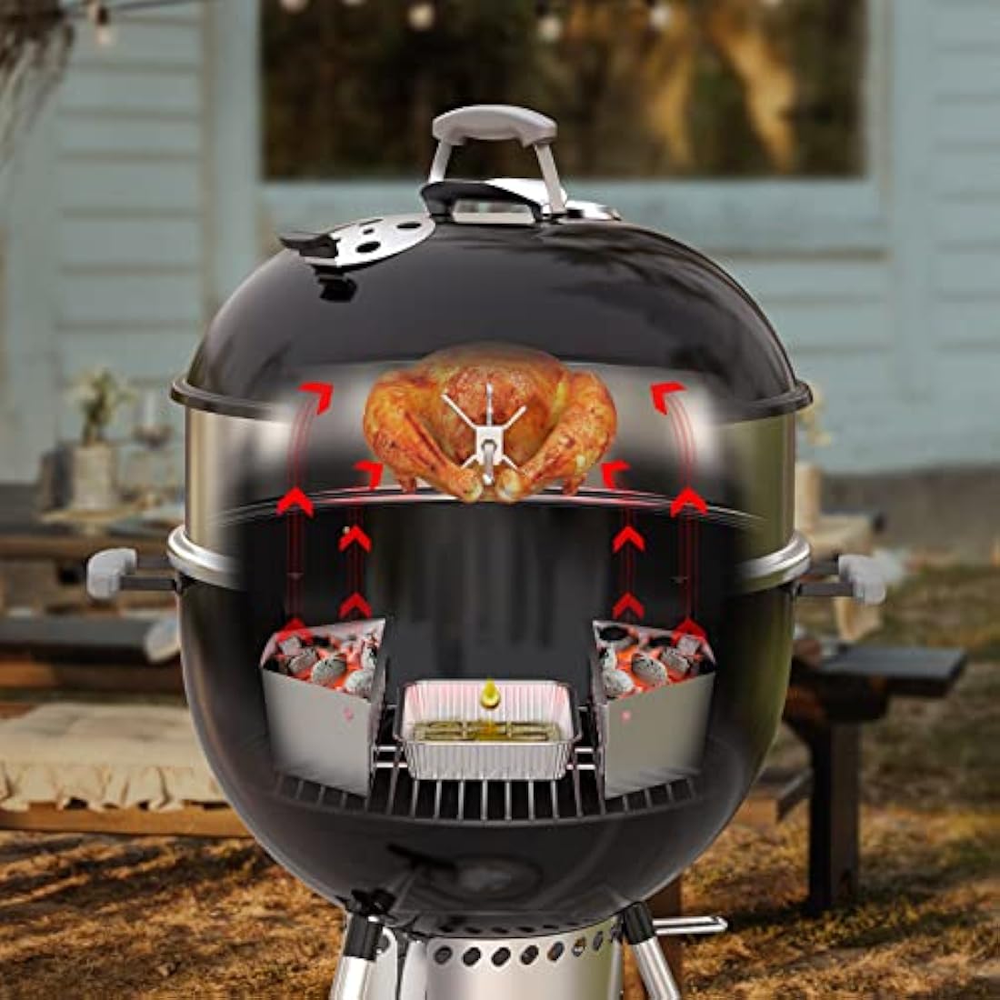 Onlyfire Stainless Steel Rotisserie Kit for Weber 22-inch Kettle Grills