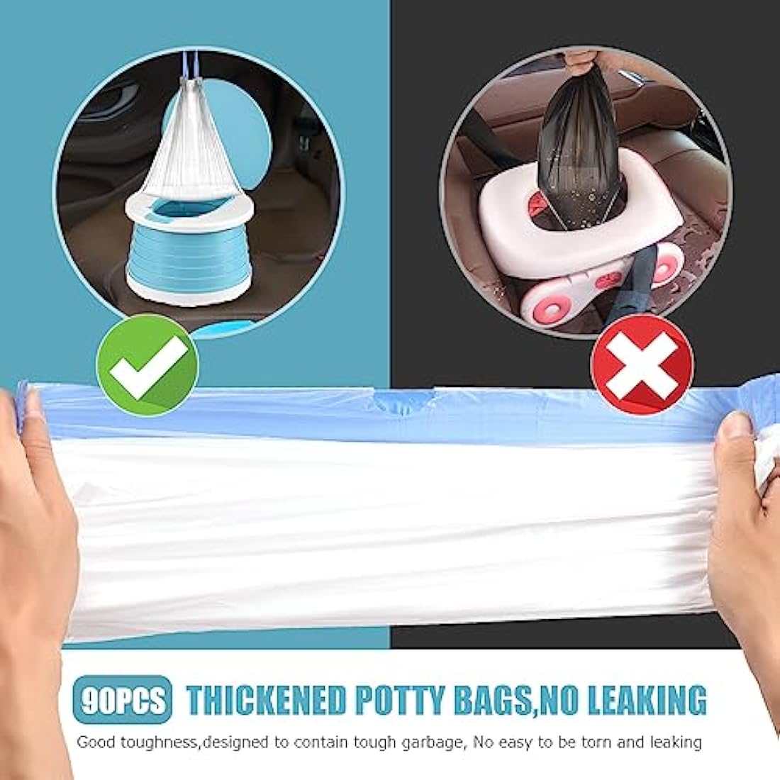 Jolof Store Disposable Potty Chair Liners – 90 Pack Universal Travel Bags