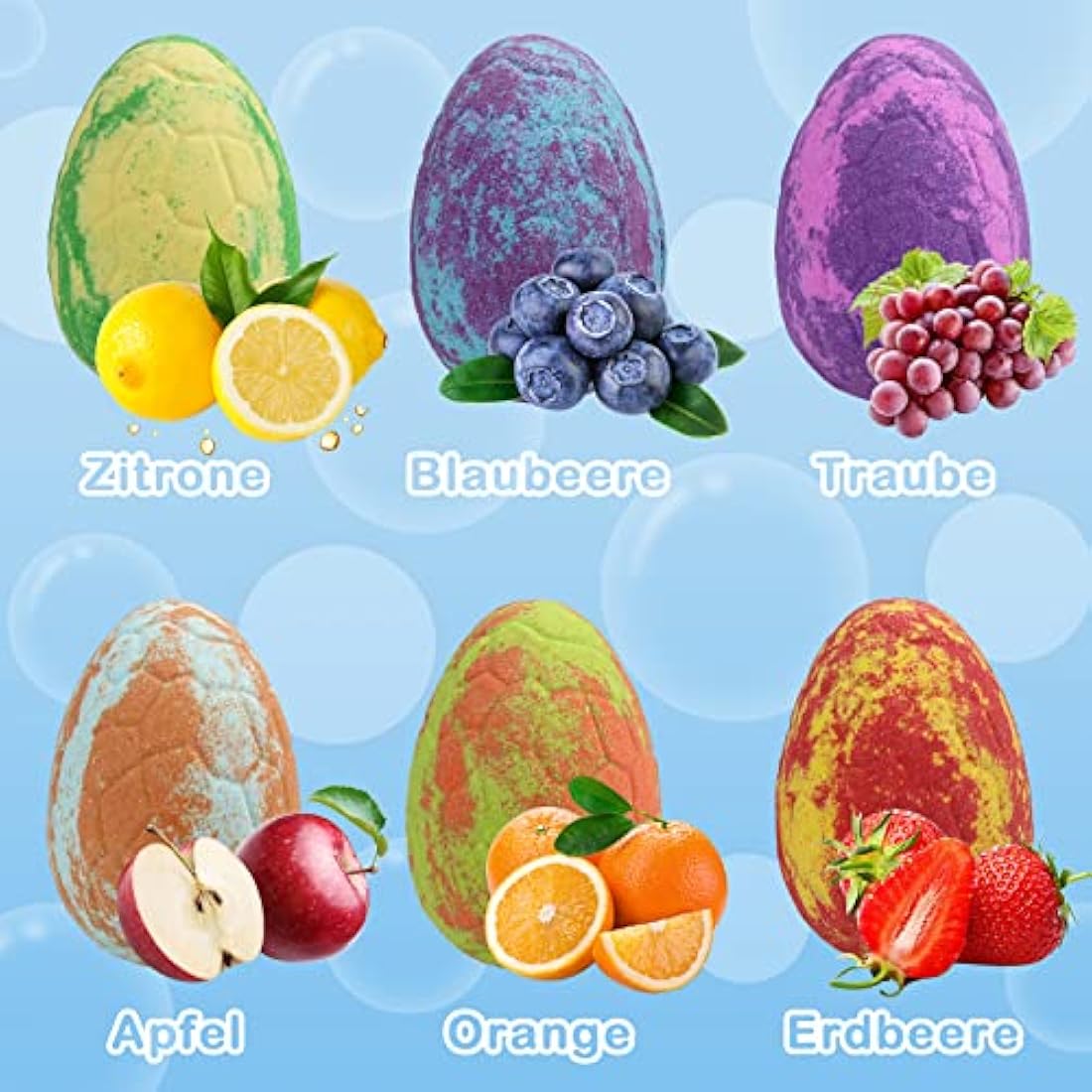 Kids Dinosaur Egg Bath Bombs with Surprise Toys - 6 Pack