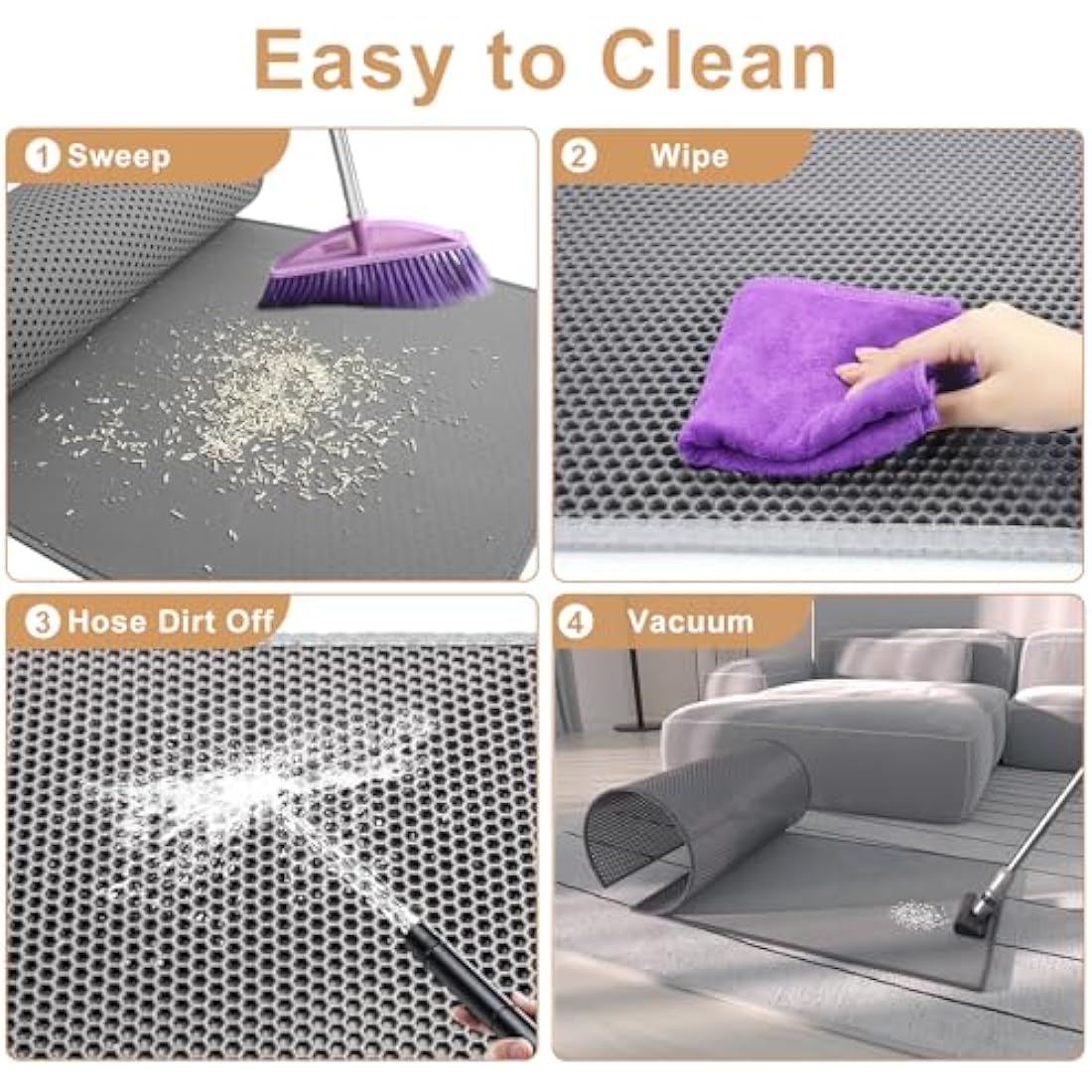 Garoopion Cat Litter Mat – Extra Large Double Layer Honeycomb Trapping Mat