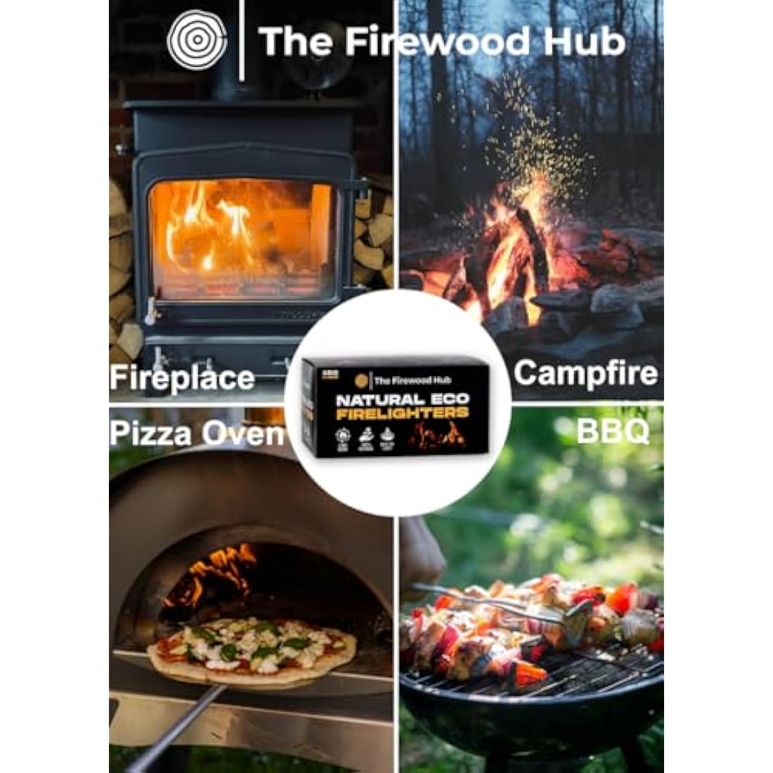 Natural Wood Wool Fire Lighters - 160 Pack for Log Burners