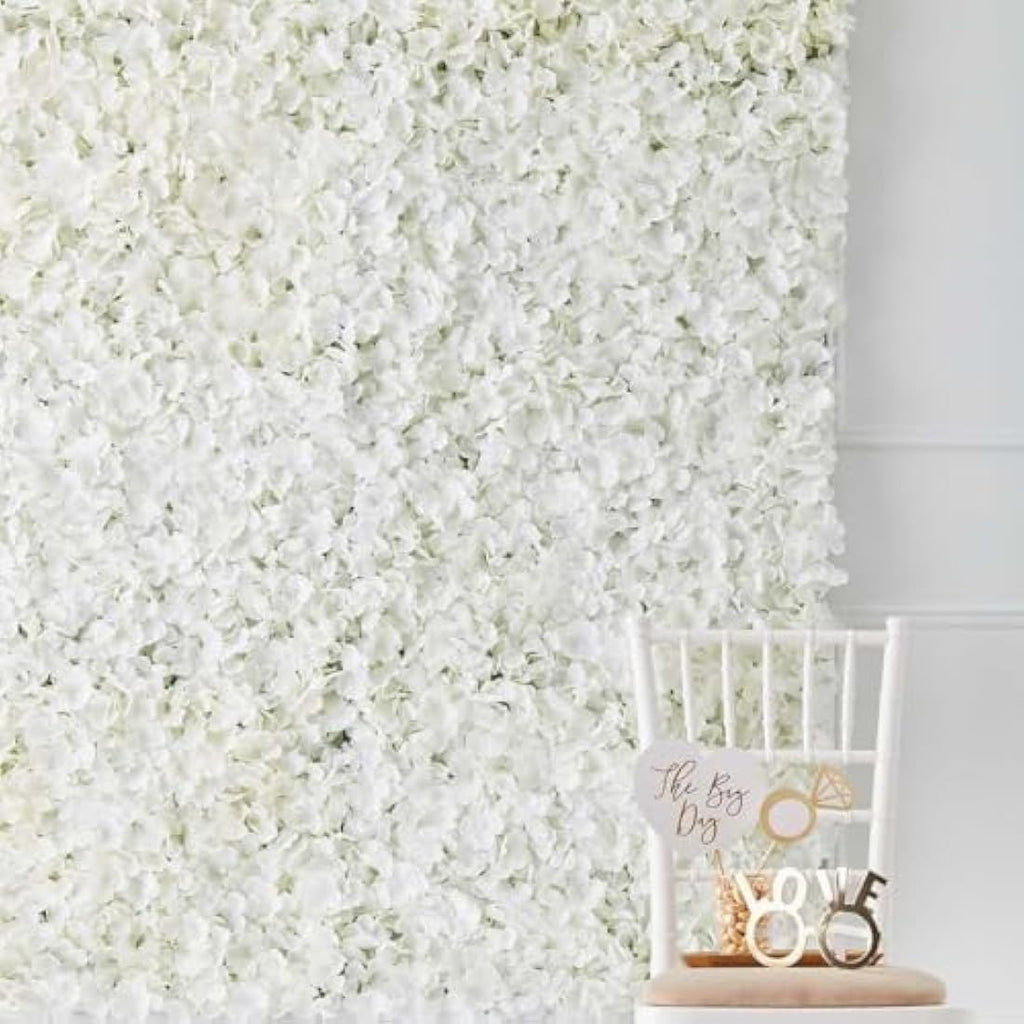 Ginger Ray White Artificial Flower Wall Tile - Wedding Backdrop Decor