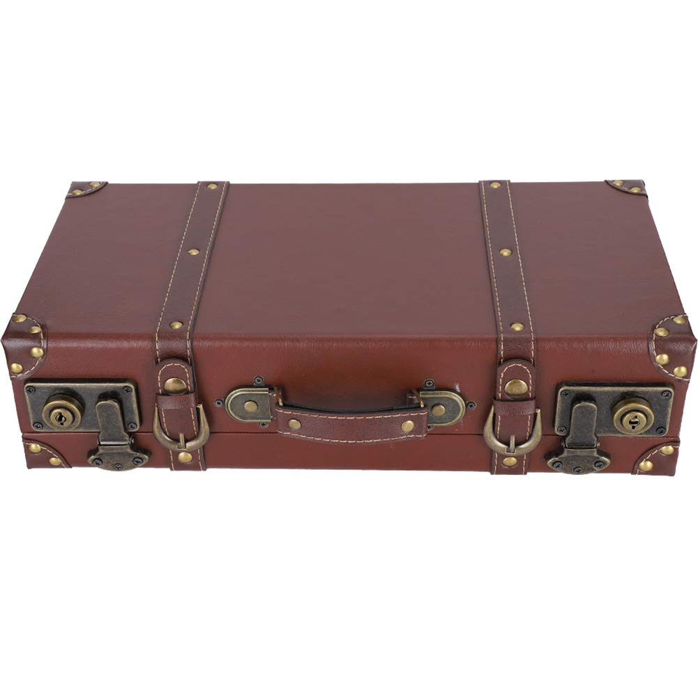 Vintage Wooden Storage Trunk – Retro Decorative Suitcase