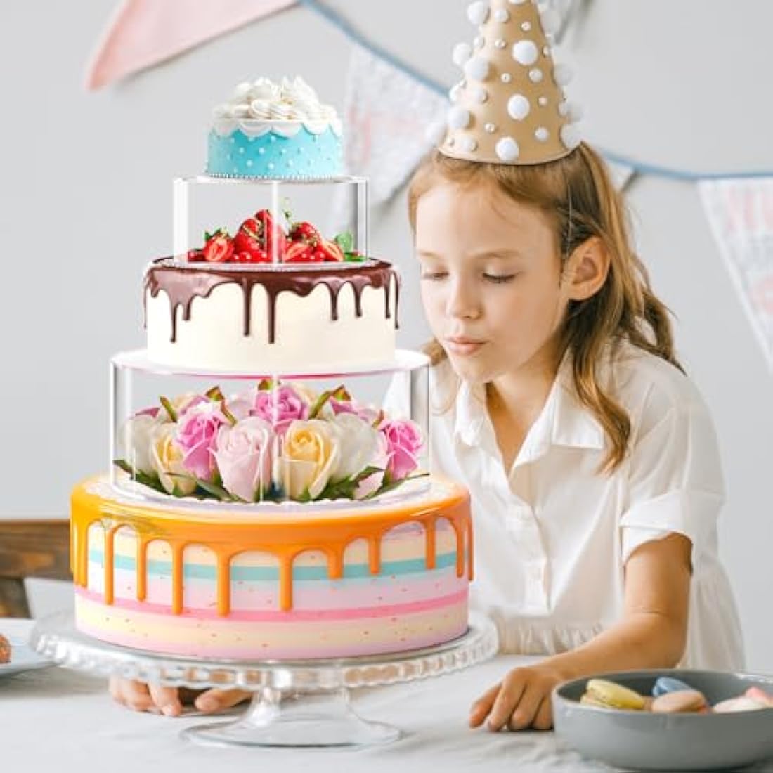 2-Piece Fillable Acrylic Cake Stand Set | 6 & 10 Inch Risers
