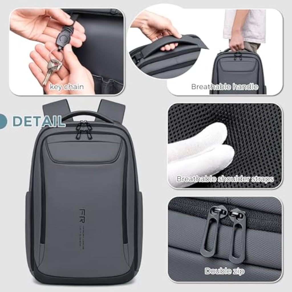 Fenruien 15.6" Business Laptop Backpack | Anti-Theft 1800D Water-Resistant