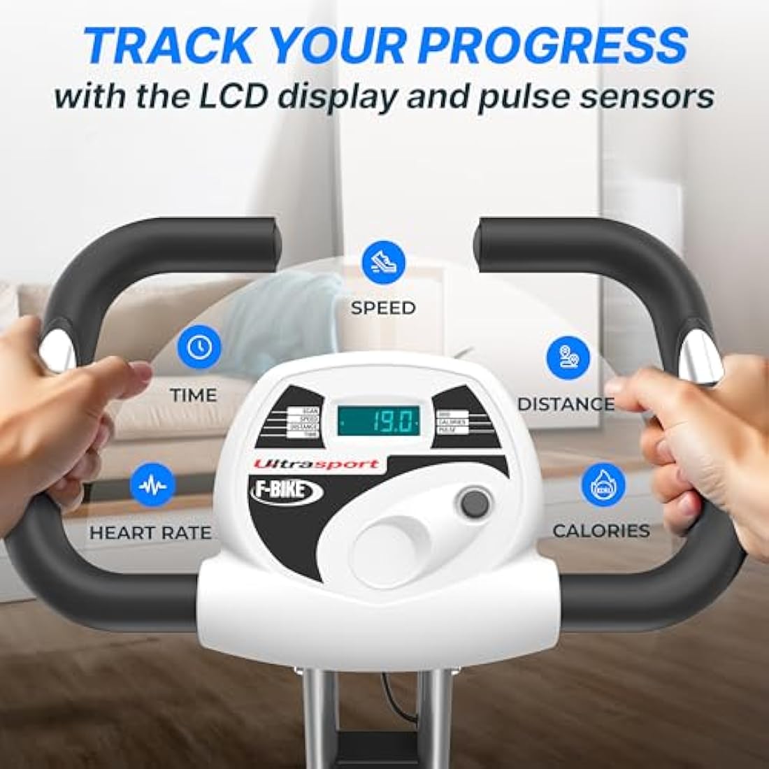 Ultrasport F-Bike Folding Exercise Bike – Silent Magnetic Stationary Bike