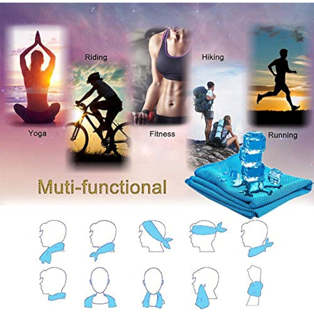 Cooling Towel – Microfiber Ice Towel for Gym and Yoga