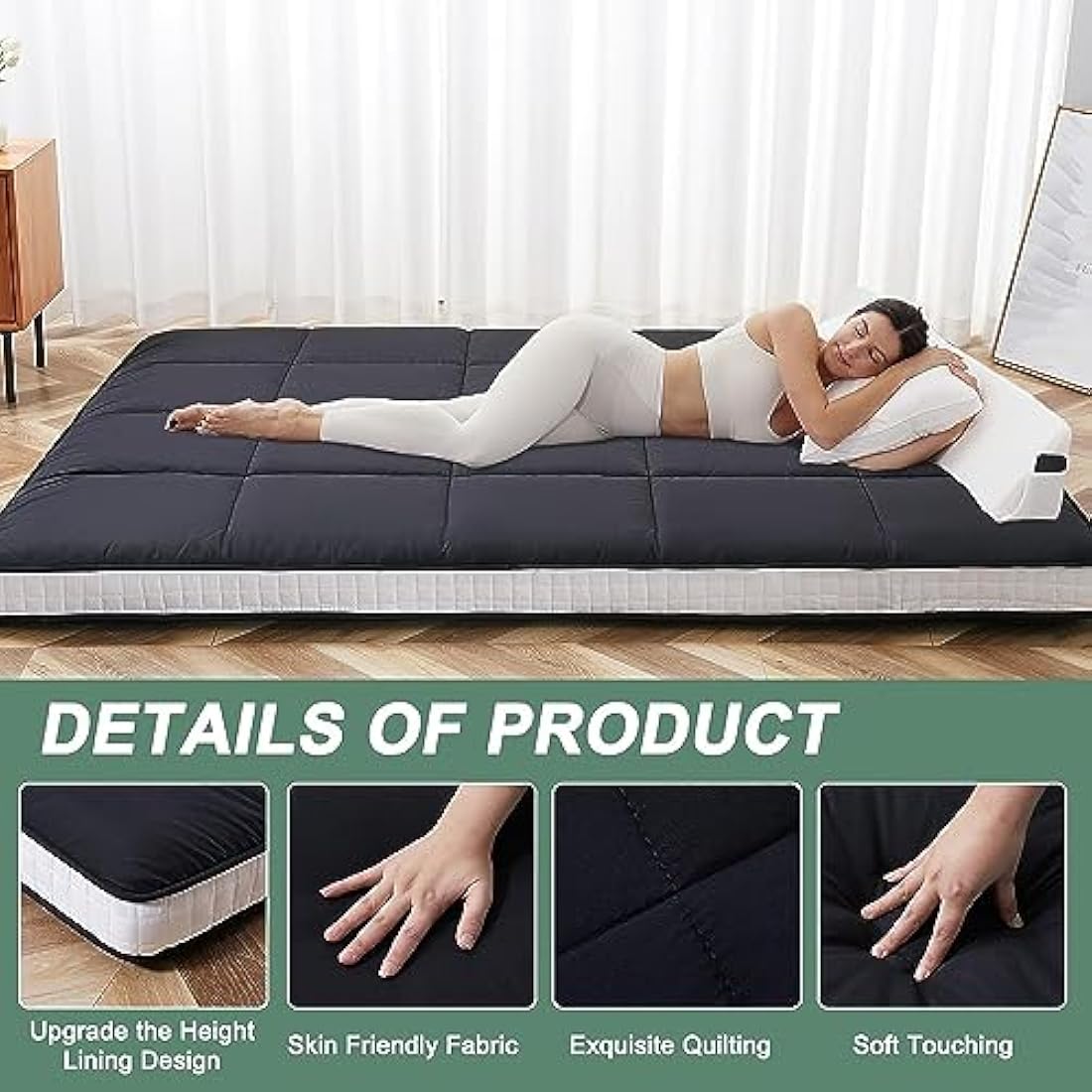 ZIKEBTUY Floor Mattress – 10cm Memory Foam Foldable Japanese Futon Bed