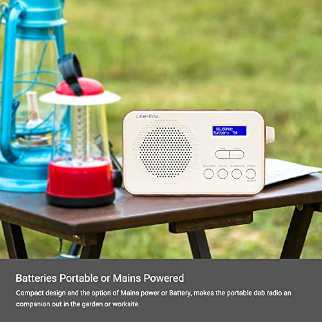 LEMEGA PR2 Portable DAB/DAB+ and FM Digital Radio - Walnut Wood