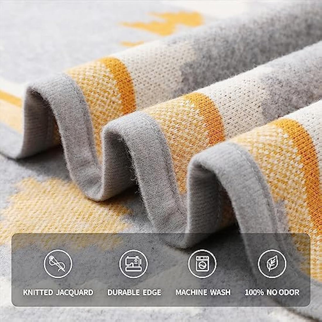 Acushla Merino Wool Camp Blanket – Heavyweight Washable Throw, Morocco White