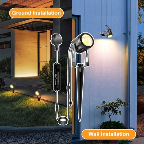 B-right Garden Spotlights | 6-Pack Mains Powered Waterproof Spike Lights