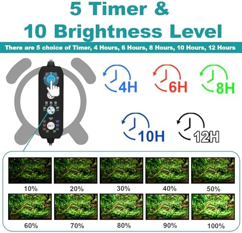 SEAOURA Submersible Fish Tank Light | 24/7 Full Spectrum LED | 16W 68cm