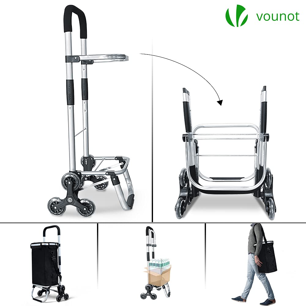 VOUNOT 6-Wheel Stair Climbing Shopping Trolley | 58L Insulated Bag