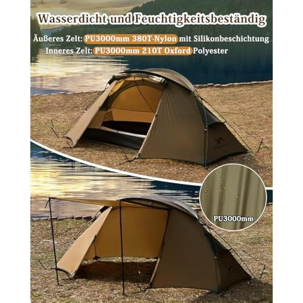 TOMOUNT 1-Person Ultralight Nylon Camping Tent | Waterproof Dome Shelter