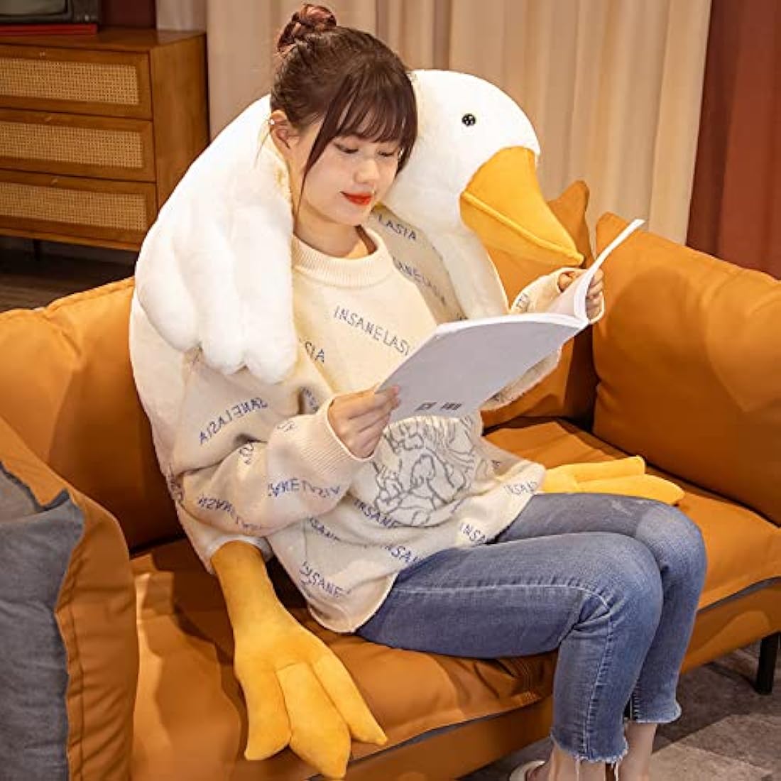 Jolof Store Giant Goose Plush Body Pillow – Soft Stuffed Animal (160CM)