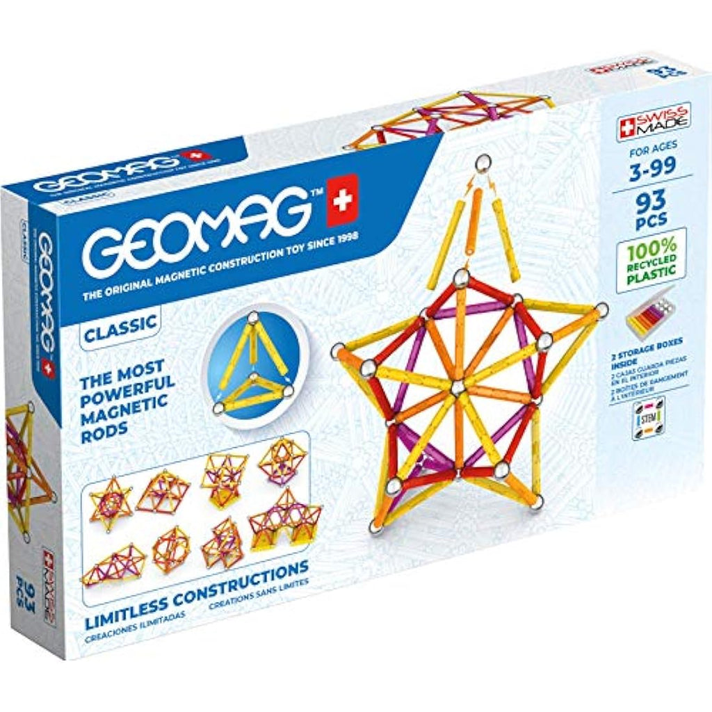 Geomag Classic Magnetic Construction Set – 93 Piece Recycled STEM Toy