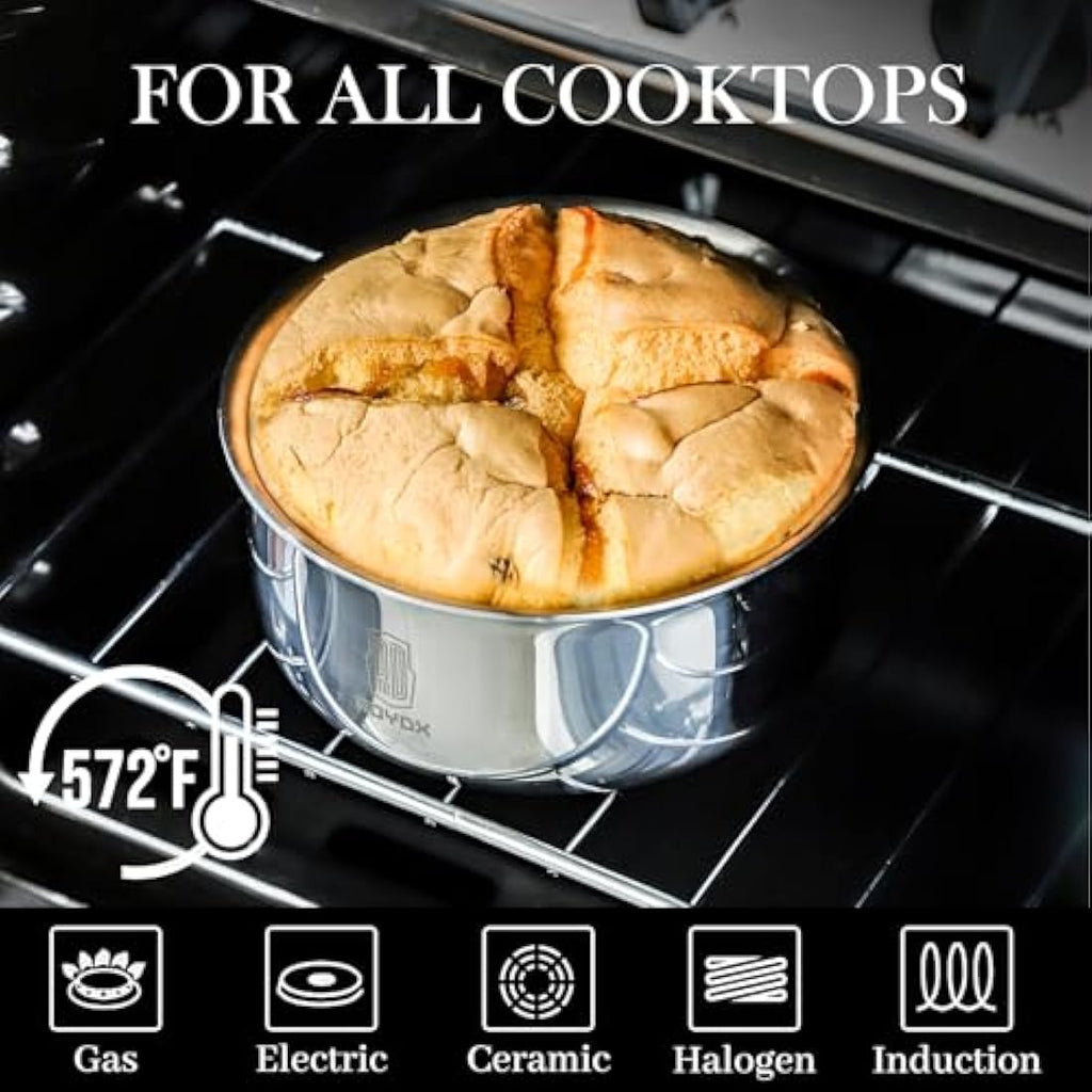 ROYDX 10-Piece 18/10 Stainless Steel Cookware Set with Removable Handle