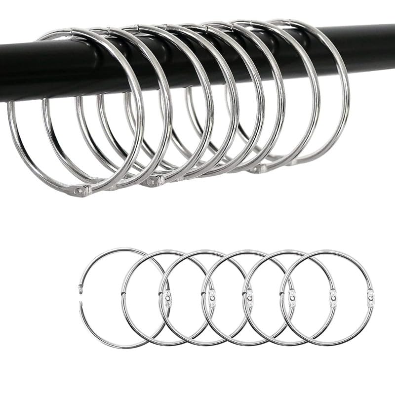 Jolof Store 30-Pack Opening Curtain Rings | 60mm Rustproof Iron Silver