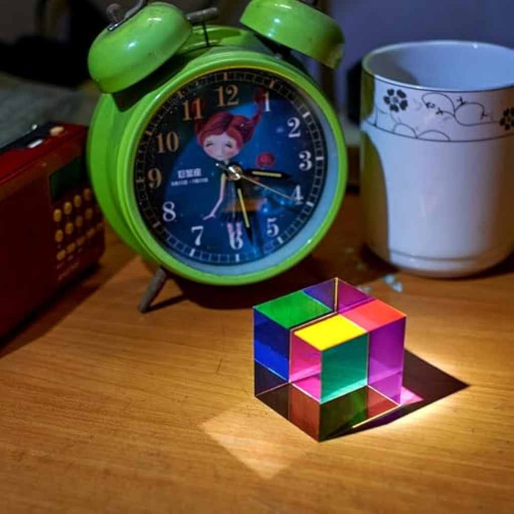 ECBANLI CMY Colour Cube – 1.6 Inch Acrylic Optical Prism for Desk Decor