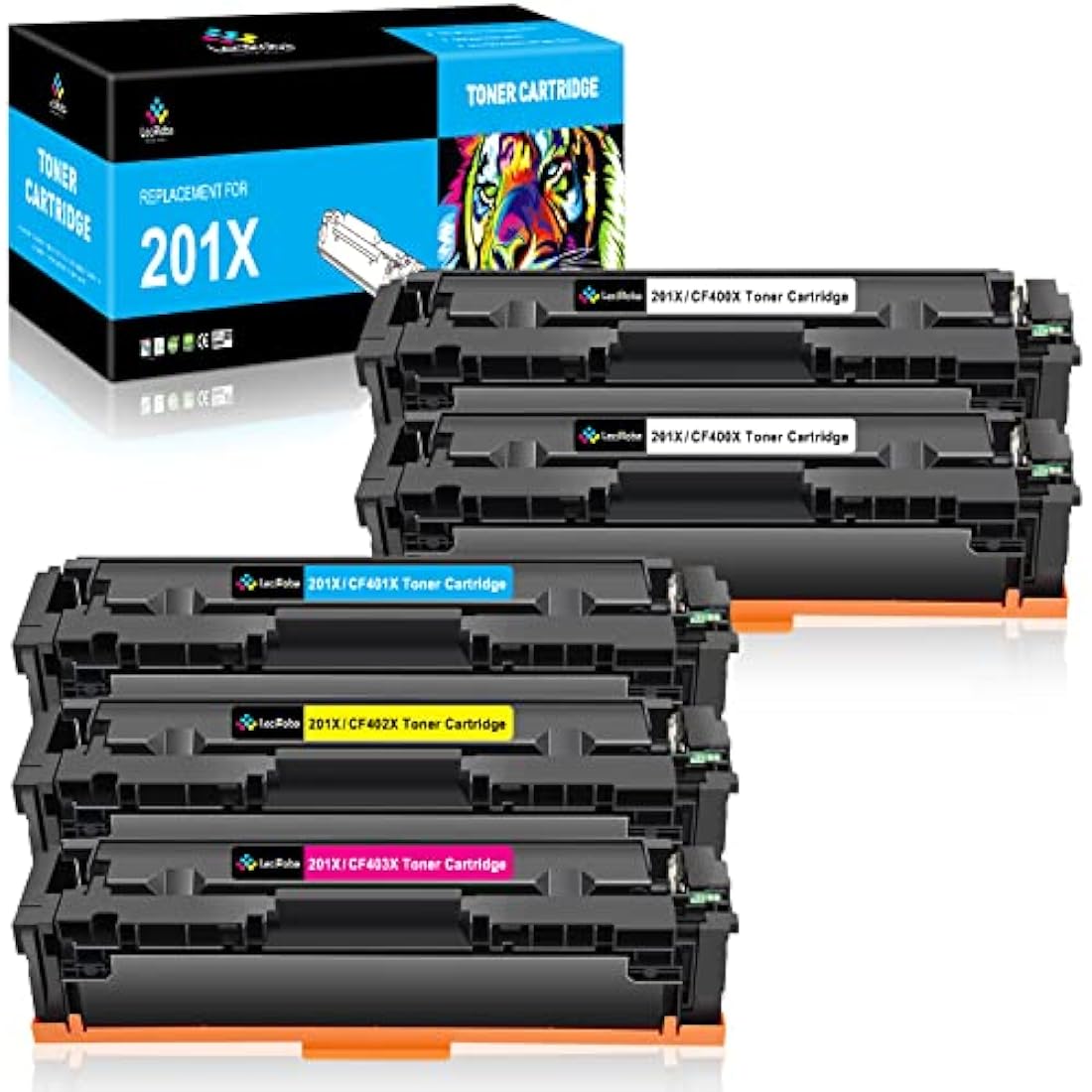 LeciRoba 201X CF400X Toner Cartridges for HP Color LaserJet Pro M252 M277 | 5-Pack
