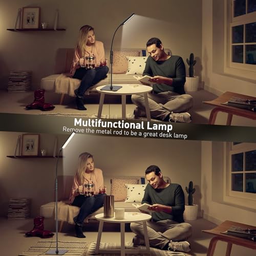 Mojimdo LED Floor Lamp – Dimmable Gooseneck Reading Light with Remote