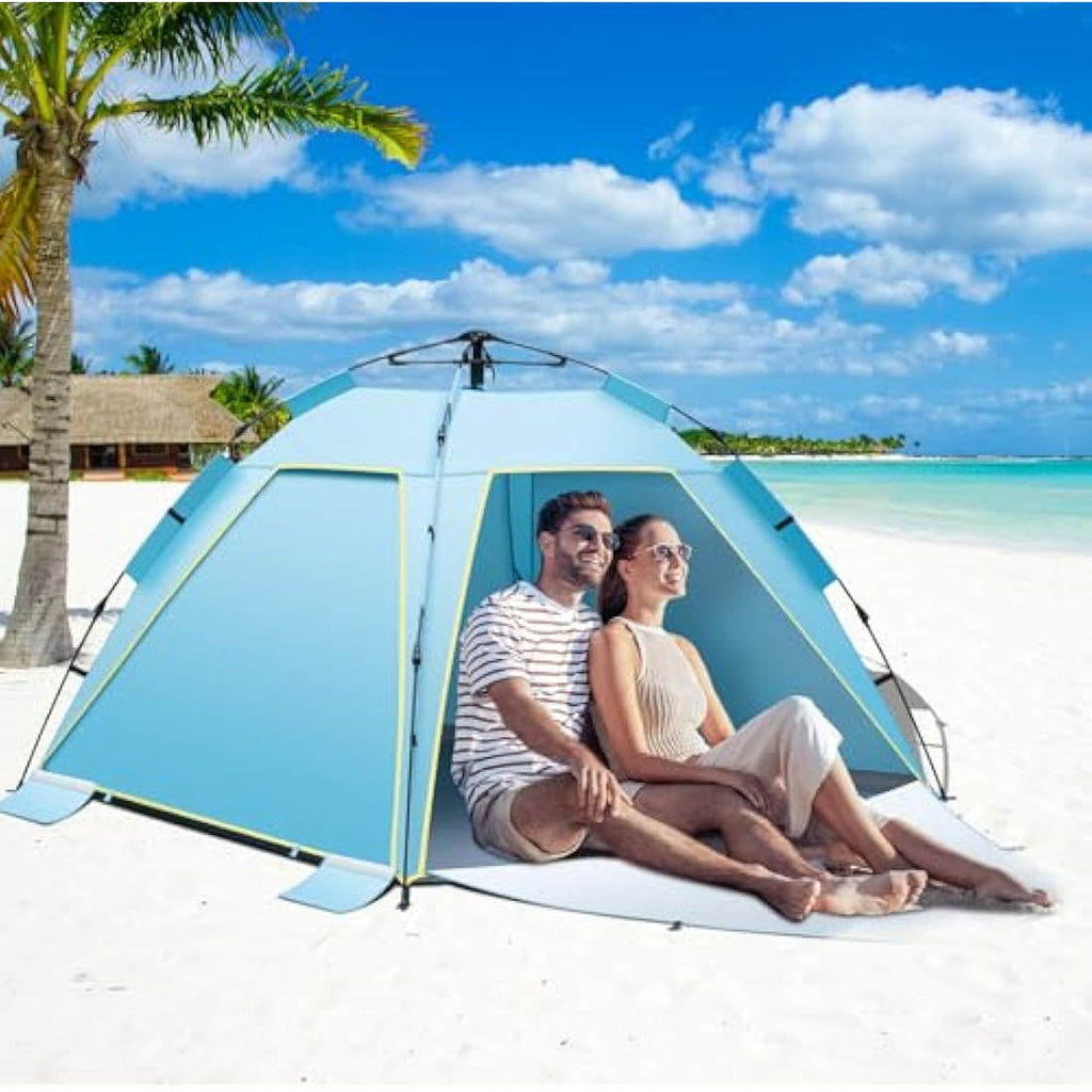 4-5 Person Instant Pop Up Beach Tent | Large Sun Shelter