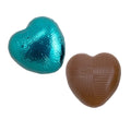 Italian Options Milk Chocolate Hearts | Teal Foil | 1kg Bulk 166pcs