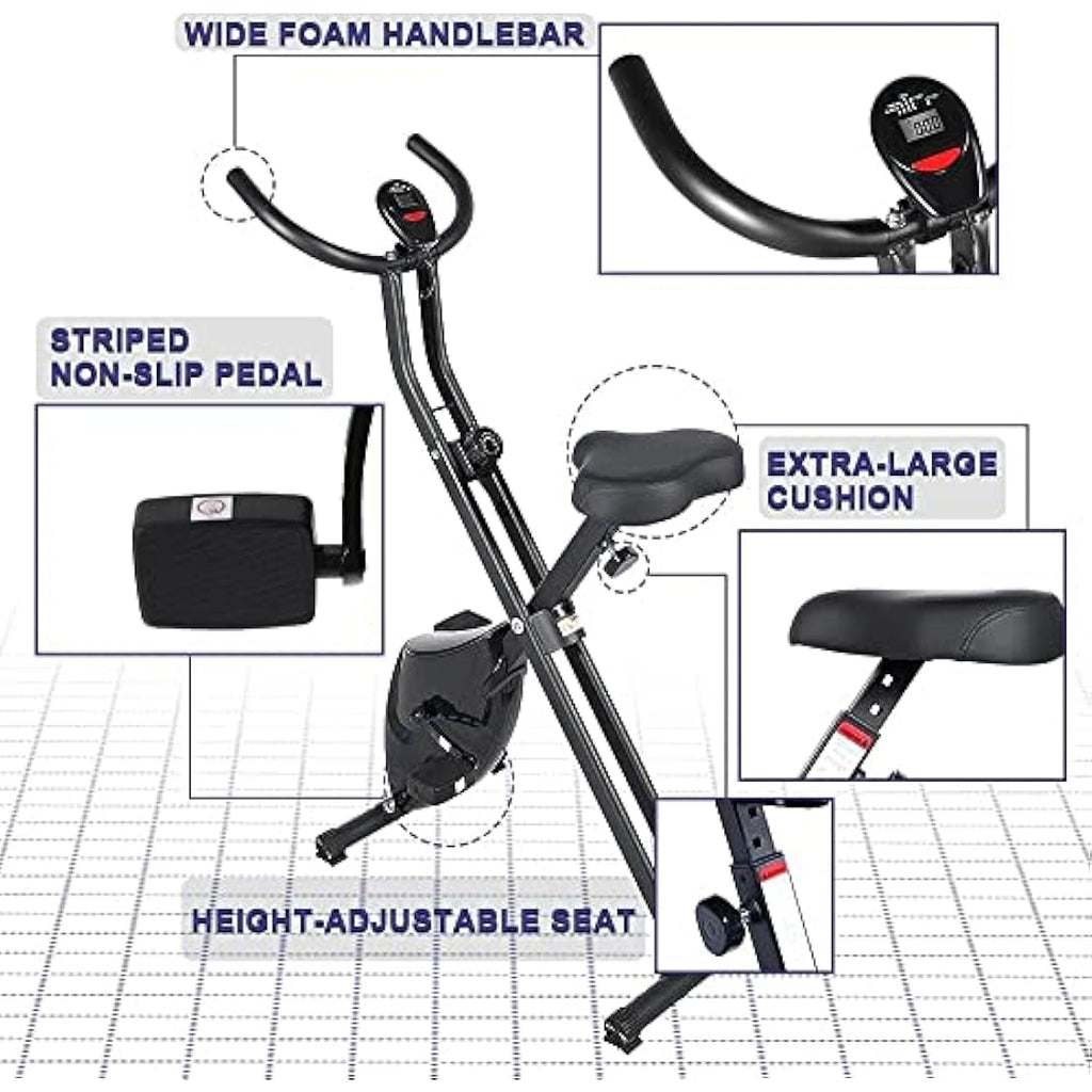 Jolof Store Mini Exercise Bike | Folding Magnetic Pedal Exerciser