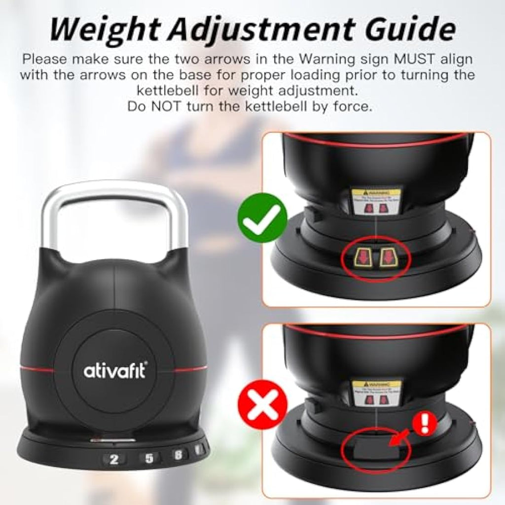 ATIVAFIT 20kg Adjustable Kettlebell – 7-in-1 Home Gym Strength Training
