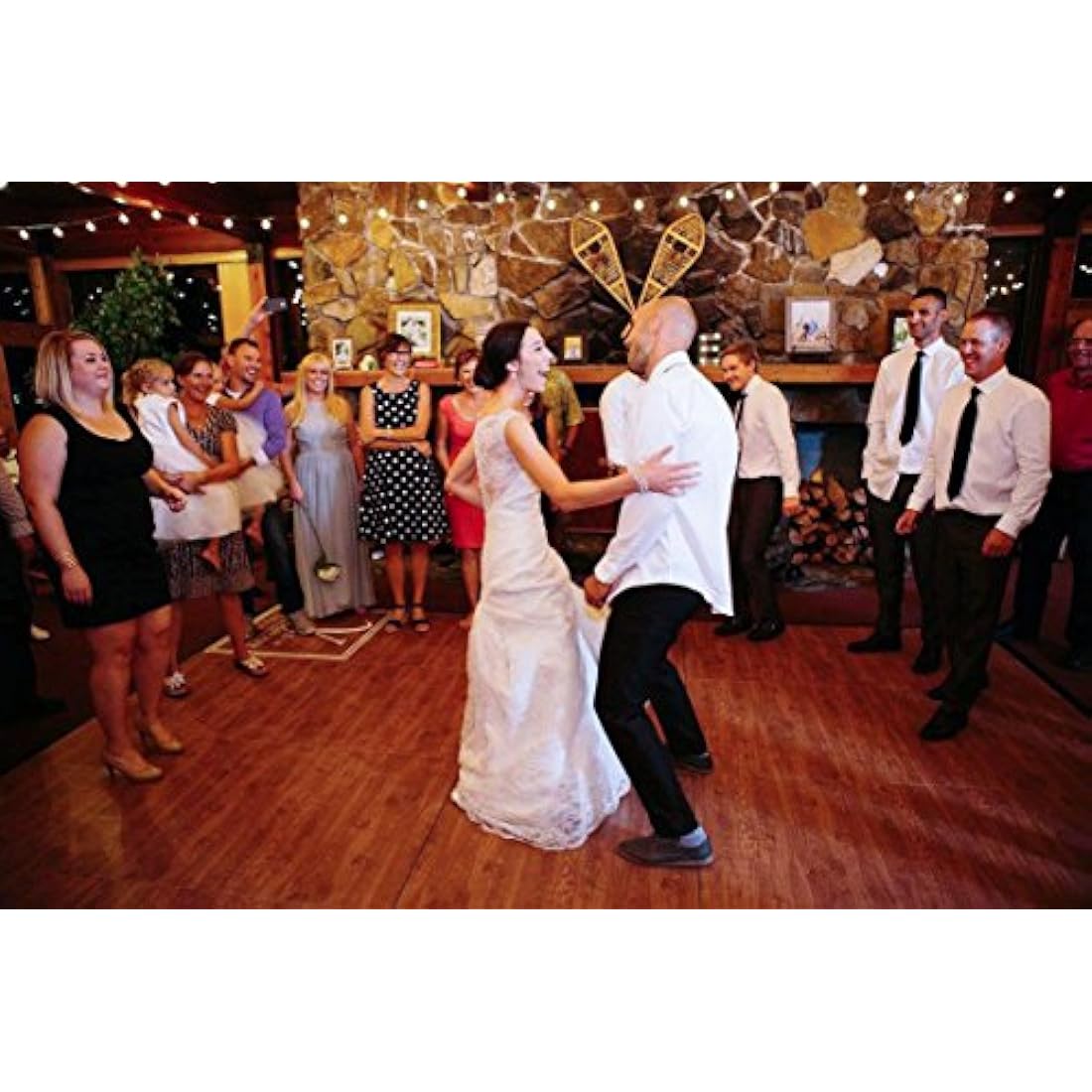 SnapFloors Portable Modular Dance Floor Kit | Dark Maple 3' x 3' Tiles