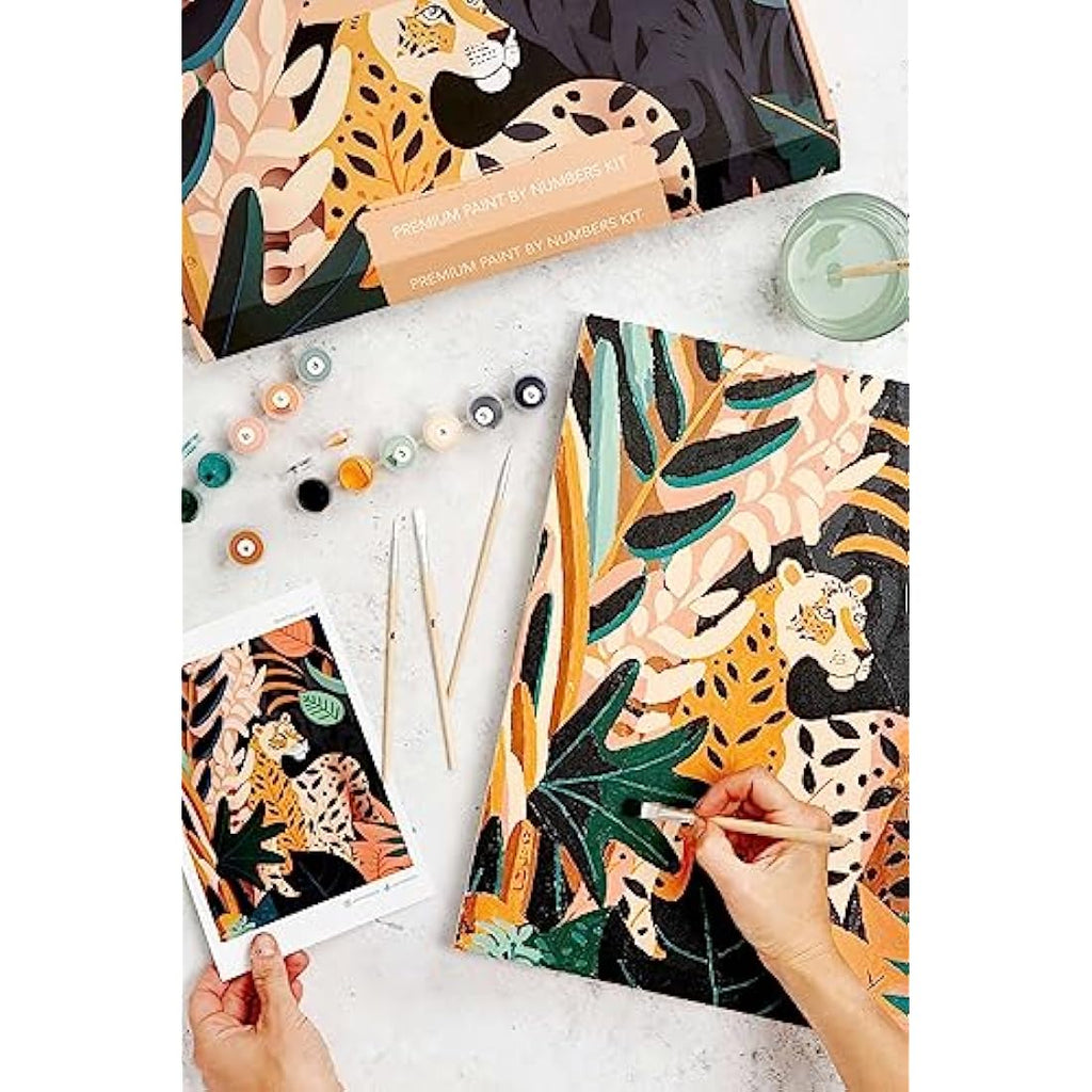 Dabble Paint by Numbers Kit for Adults - Floral Canvas with Acrylic Paint