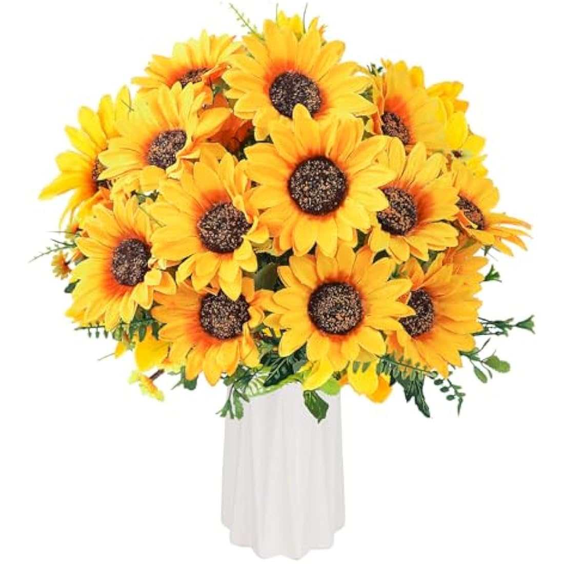 Beferr Artificial Sunflowers – 2 Bunches Silk Floral Bouquets for Home Decor