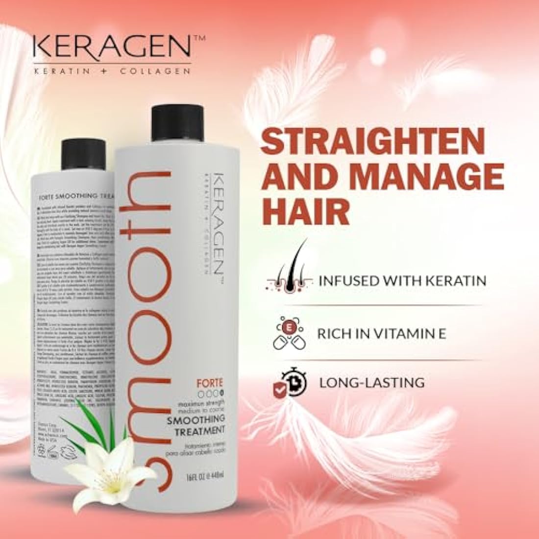 Keragen Brazilian Keratin Hair Smoothing Treatment – Forte Formula 16oz