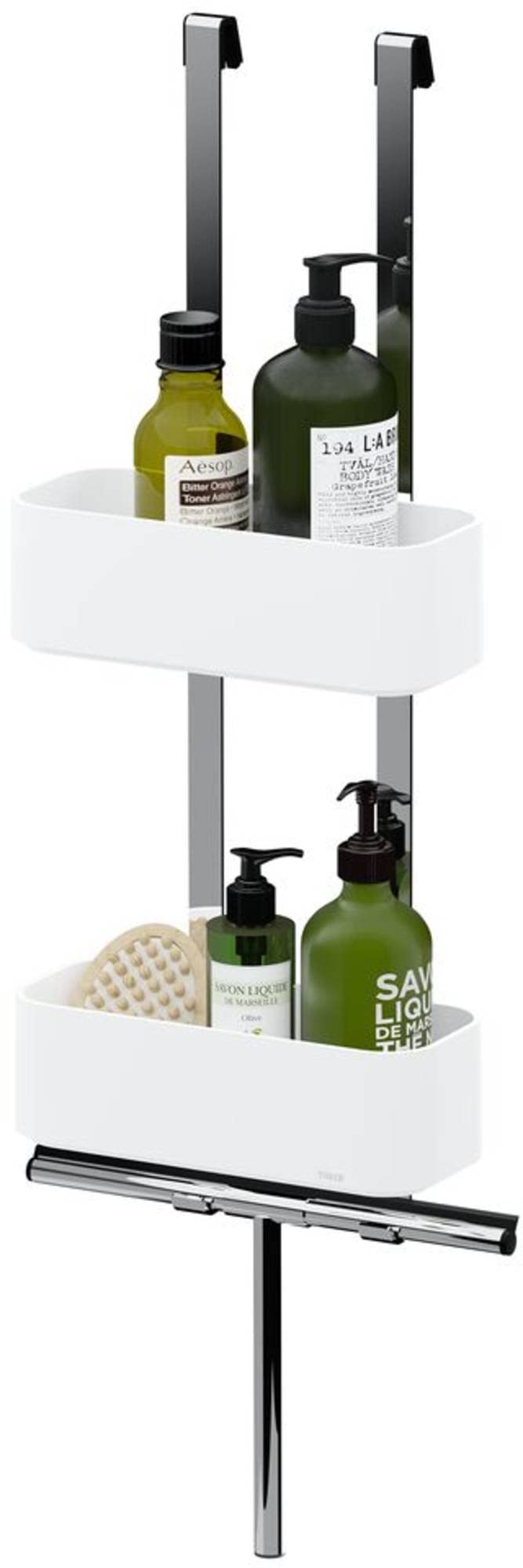 Tiger 2-Store Hanging Shower Caddy | Adjustable 2-Tier Rack, White