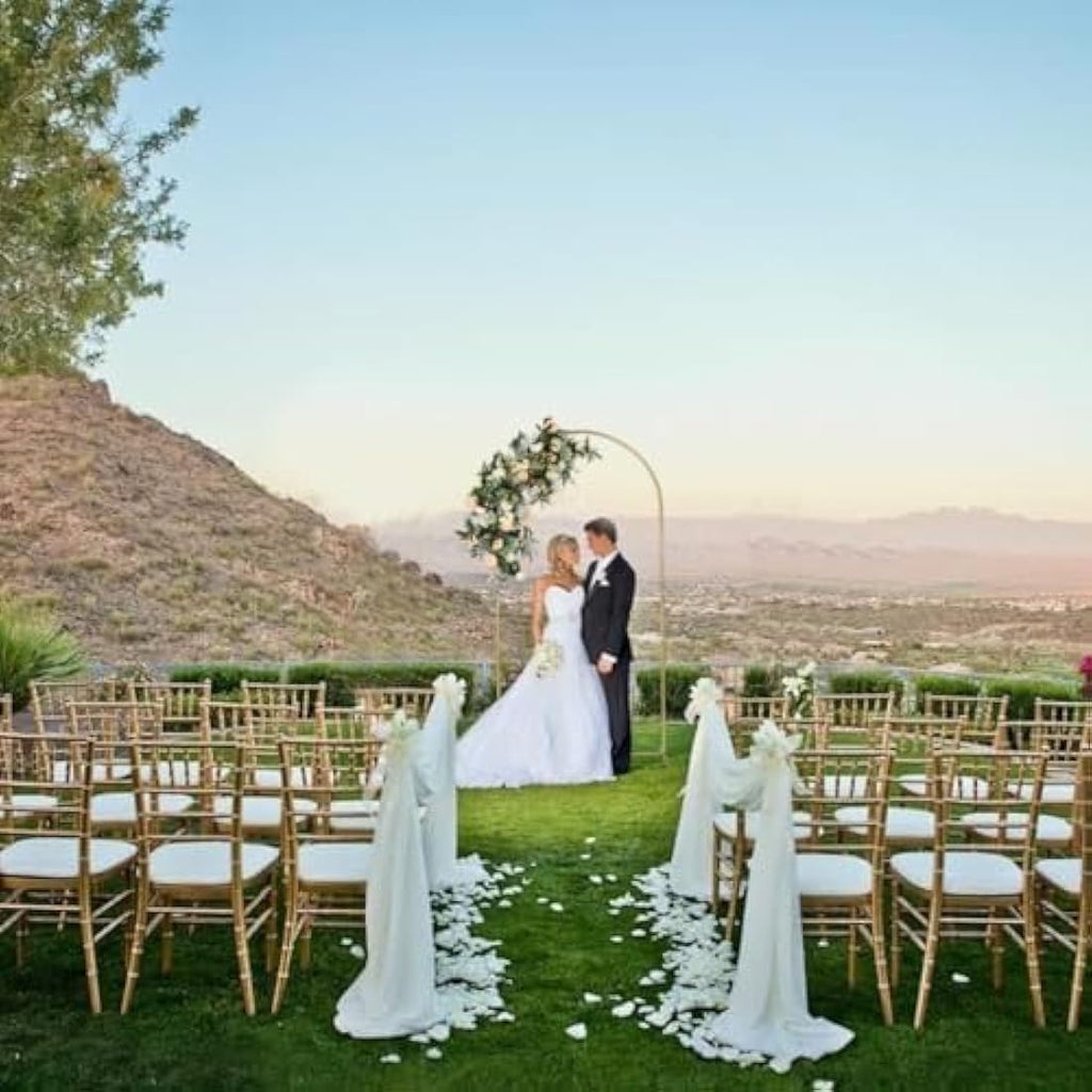 VINCIGANT 2M Gold Metal Wedding Arch Backdrop Stand for Party Decor