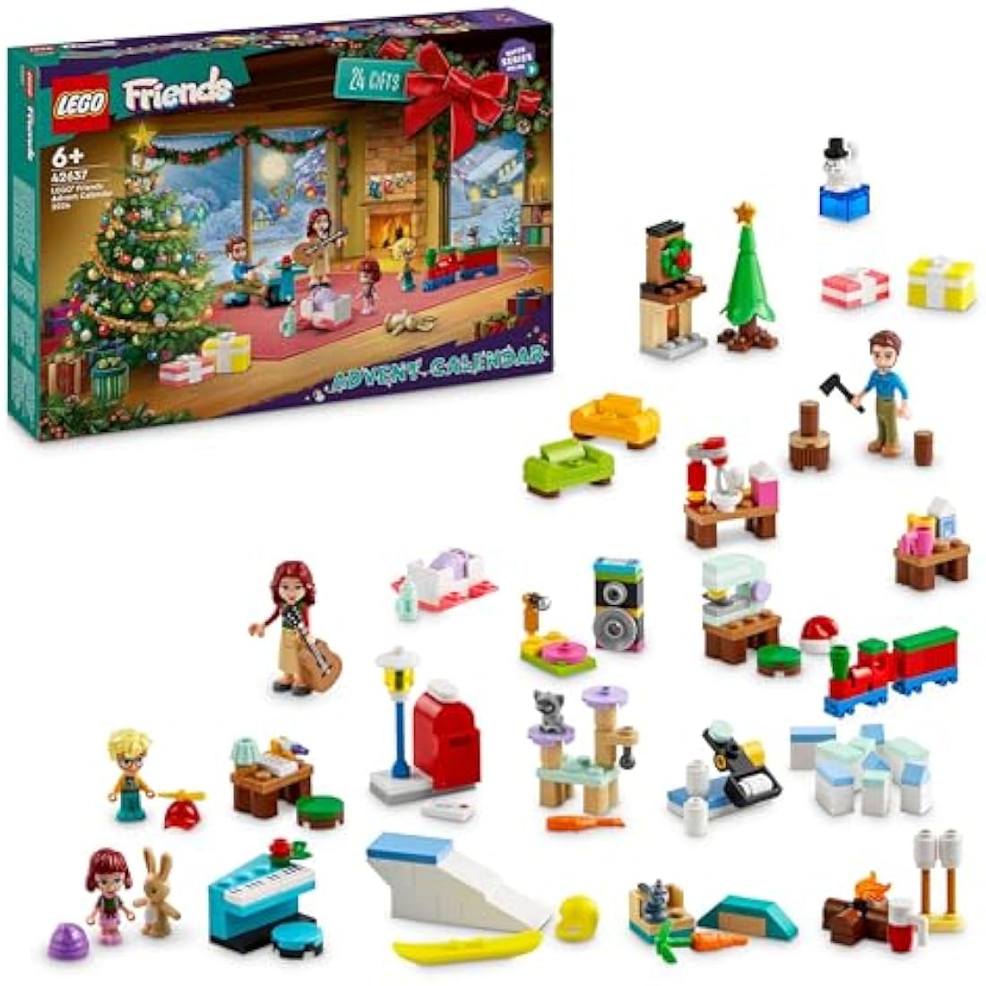 LEGO Friends 2024 Advent Calendar – Christmas Toy Set with 5 Mini-Dolls