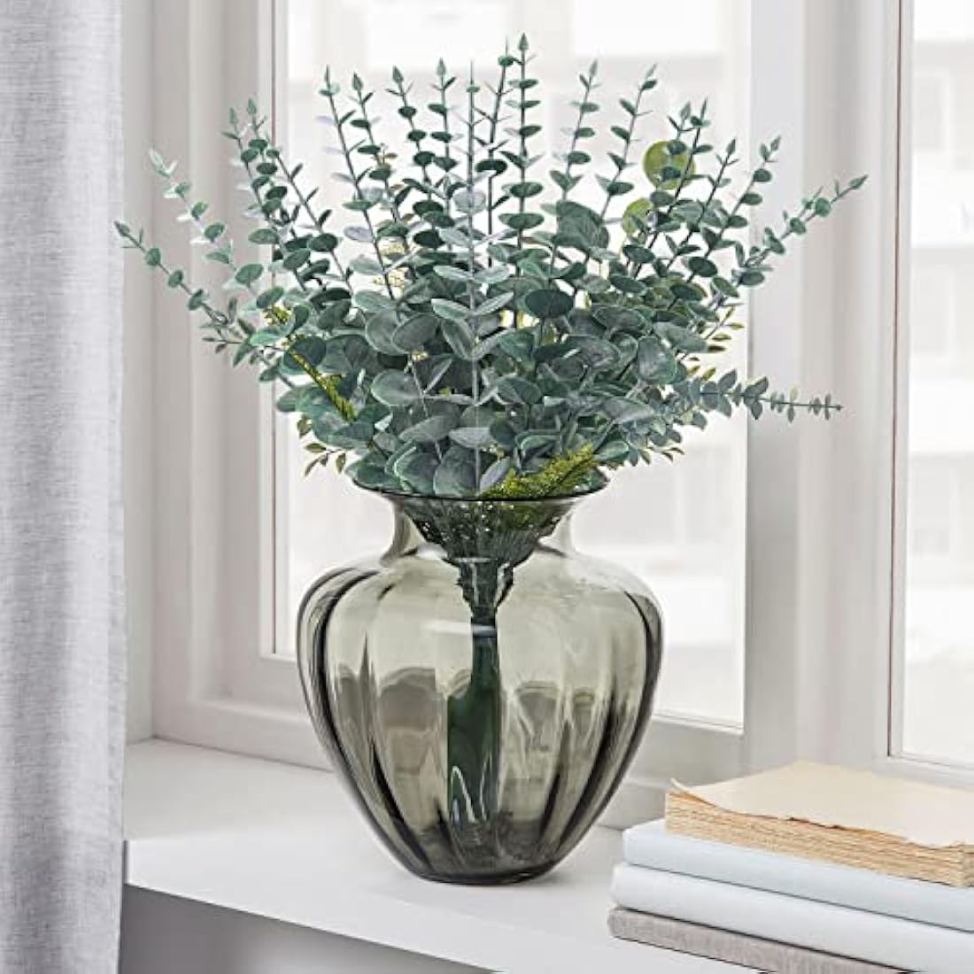 20PCS Artificial Eucalyptus Stems - 15in Faux Greenery
