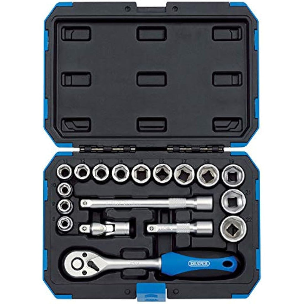 Draper Expert 18 Piece Metric Socket Set | 3/8" Drive Ratchet Tool