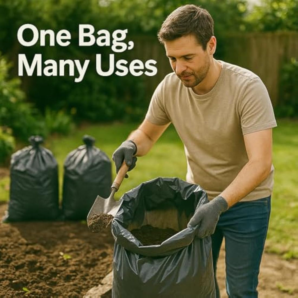 Calzette Heavy Duty Rubble Sacks – 100μm Thick Garden Waste Bags, 40L