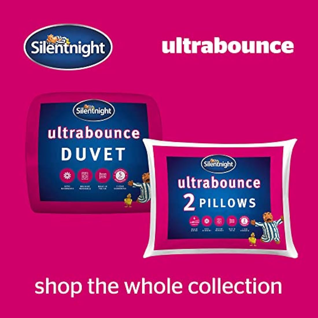 Silentnight Ultrabounce Pillows | Soft Medium Support | 4 Pack