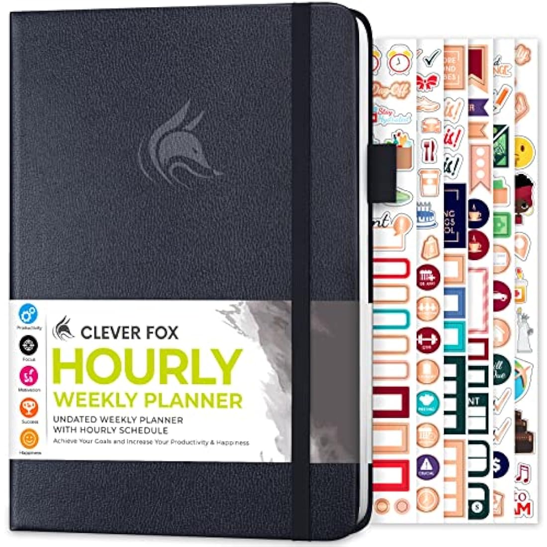 Clever Fox Undated Weekly Planner – A5 Grey Hourly Appointment Book