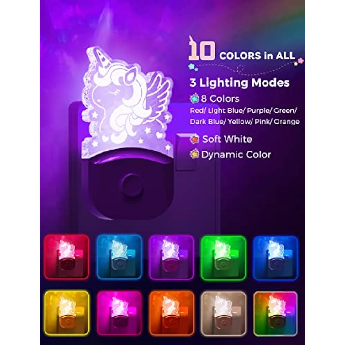 LOHAS-LED Color Changing Night Light | Dusk to Dawn Sensor for Kids